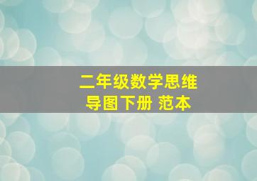 二年级数学思维导图下册 范本